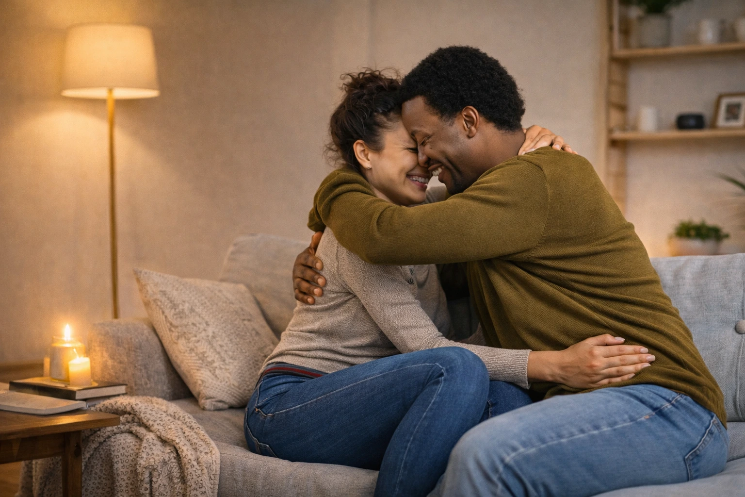 How to build intimacy in relationship - couple hugging